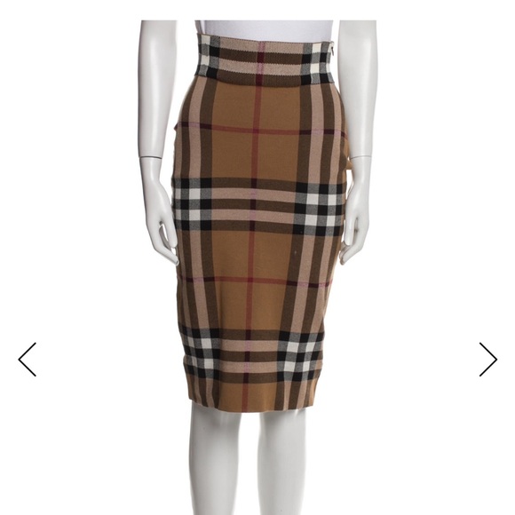 Burberry Camel Check Pencil Skirt - Picture 1 of 5